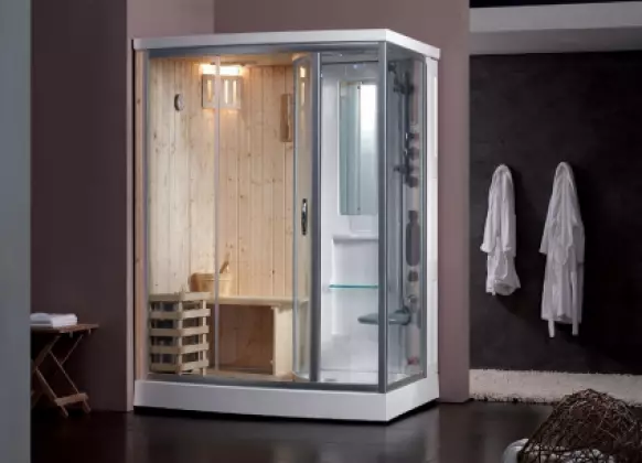 Cabina de dutxa amb generador de vapor: models amb bany de vapor turc i bany, amb sauna Hamam i finlandesa, altres opcions. Referentacions 10322_20