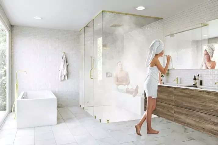 Cabina de dutxa amb generador de vapor: models amb bany de vapor turc i bany, amb sauna Hamam i finlandesa, altres opcions. Referentacions 10322_3