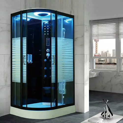 Kabin mandi dengan generator uap: model dengan mandi uap Turki dan kamar mandi, dengan sauna Hamam dan Finlandia, pilihan lain. Ulasan 10322_30