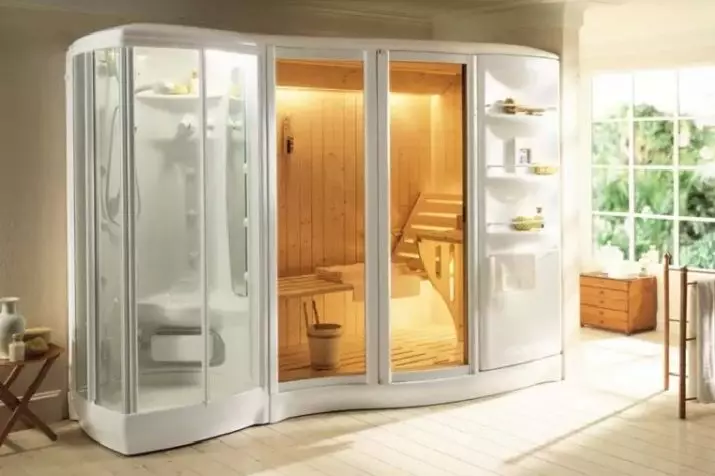 Dush kabina me avull gjenerator: modele me banjë me avull turk dhe banjo, me hamam dhe sauna finlandeze, opsione të tjera. Shqyrtime 10322_40