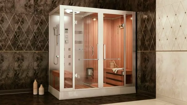 ห้องอาบน้ำฝักบัวอาบน้ำพร้อมซาวน่า: นางแบบที่มีปารีสฟินแลนด์สำหรับอพาร์ทเมนท์และพร้อมซาวน่าอินฟราเรดในห้องน้ำ 10323_2