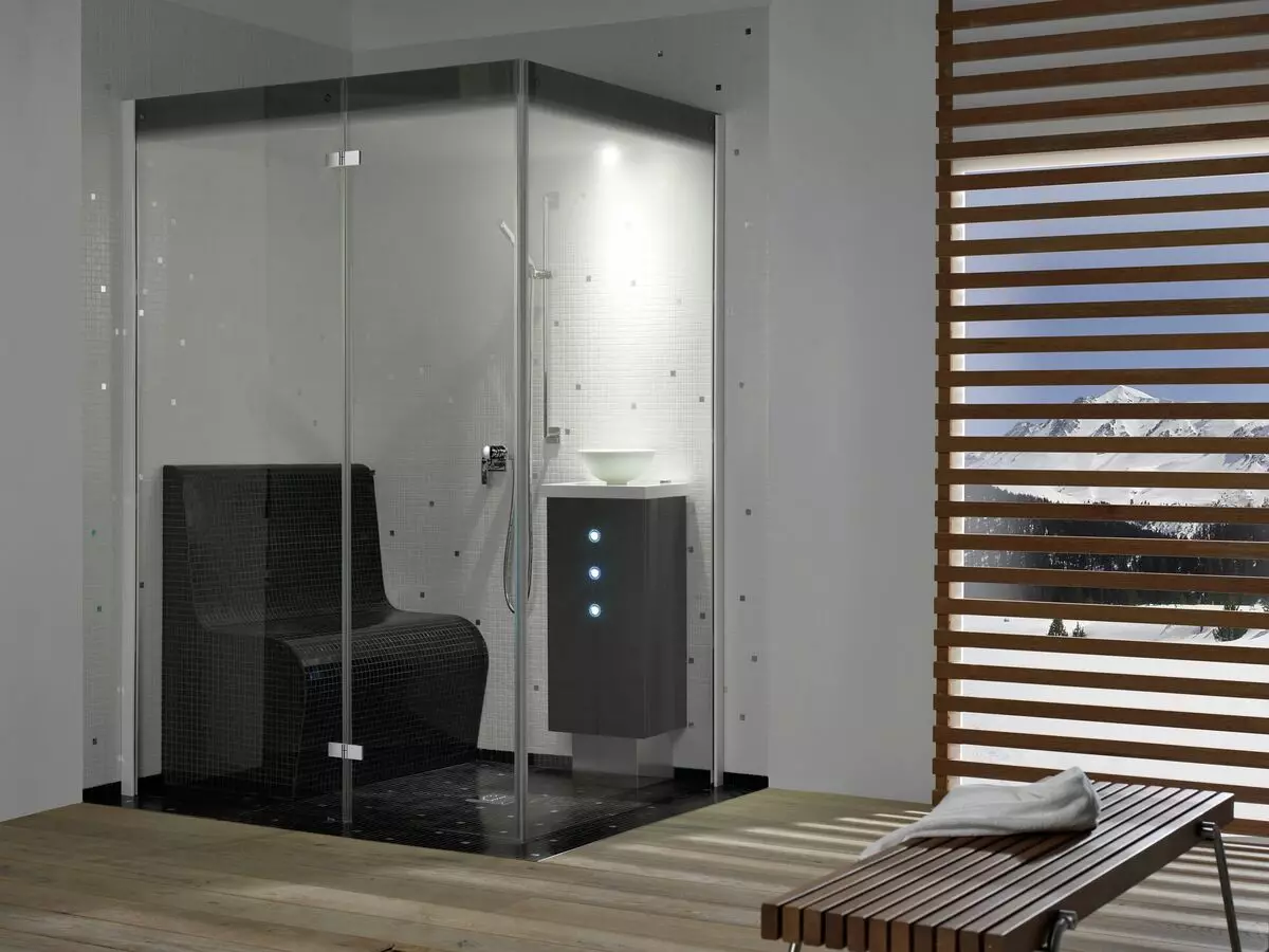 Duschkabinen mit Sauna: Modelle mit einer finnischen Paril für Apartments und mit einer Infrarot-Sauna im Bad, andere 10323_21