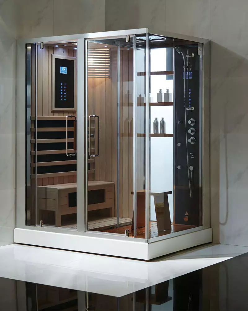 Duschkabinen mit Sauna: Modelle mit einer finnischen Paril für Apartments und mit einer Infrarot-Sauna im Bad, andere 10323_23