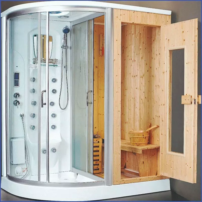 Duschkabinen mit Sauna: Modelle mit einer finnischen Paril für Apartments und mit einer Infrarot-Sauna im Bad, andere 10323_24