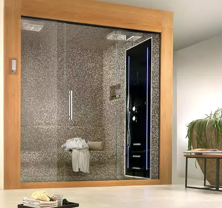 Duschkabinen mit Sauna: Modelle mit einer finnischen Paril für Apartments und mit einer Infrarot-Sauna im Bad, andere 10323_27