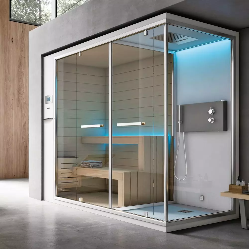 Duschkabinen mit Sauna: Modelle mit einer finnischen Paril für Apartments und mit einer Infrarot-Sauna im Bad, andere 10323_30