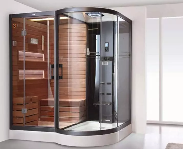 Duschkabinen mit Sauna: Modelle mit einer finnischen Paril für Apartments und mit einer Infrarot-Sauna im Bad, andere 10323_47
