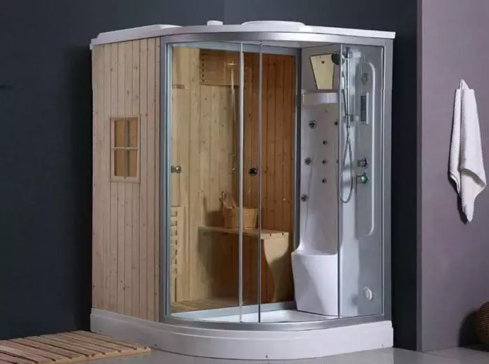 Pembles Puncak sareng Sauna: Modél sareng Paril Finlandia pikeun apartemen sareng saada infrarged di kamar mandi, anu sanés 10323_6