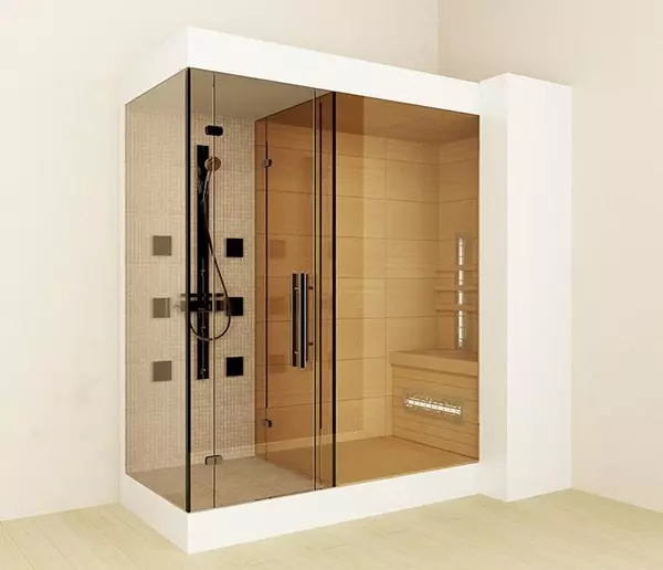 Shower Babige ne Sauna: Models neine Finnish Paril yeparara uye ine infrared sauna mu yekugezera, vamwe 10323_7