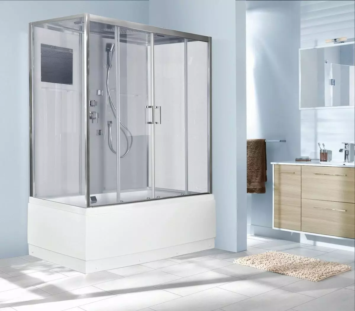矩形淋浴舱：尺寸70x100和110x80，120x80和120x90，70x90等，带托盘的其他窄和宽型号 10326_29