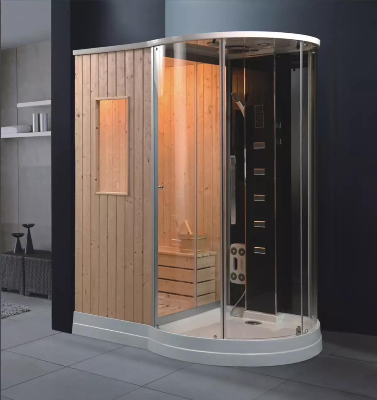 cabines de dutxa finlandesa: 80x80, 90x90 cm i altres dimensions dels models, marques i altres deto de Finlàndia 10327_23