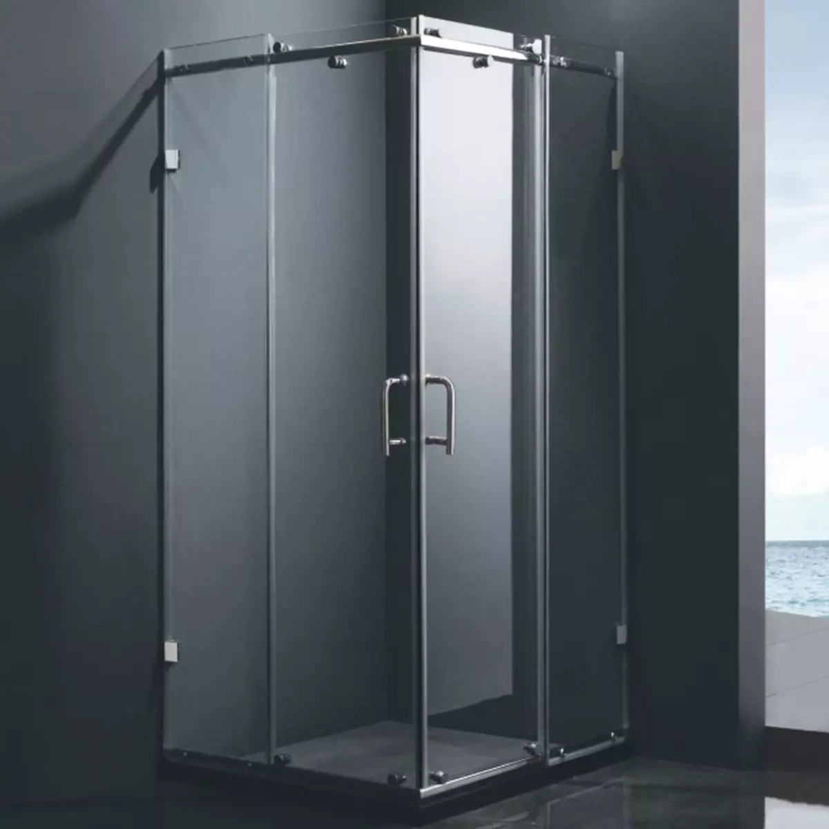 Cabines de douche avec porte battante: modèles carrés 80x80, 90x90 et 100x100 cm, cabines de douche rectangulaire et pentagonales avec une porte battante 10330_14