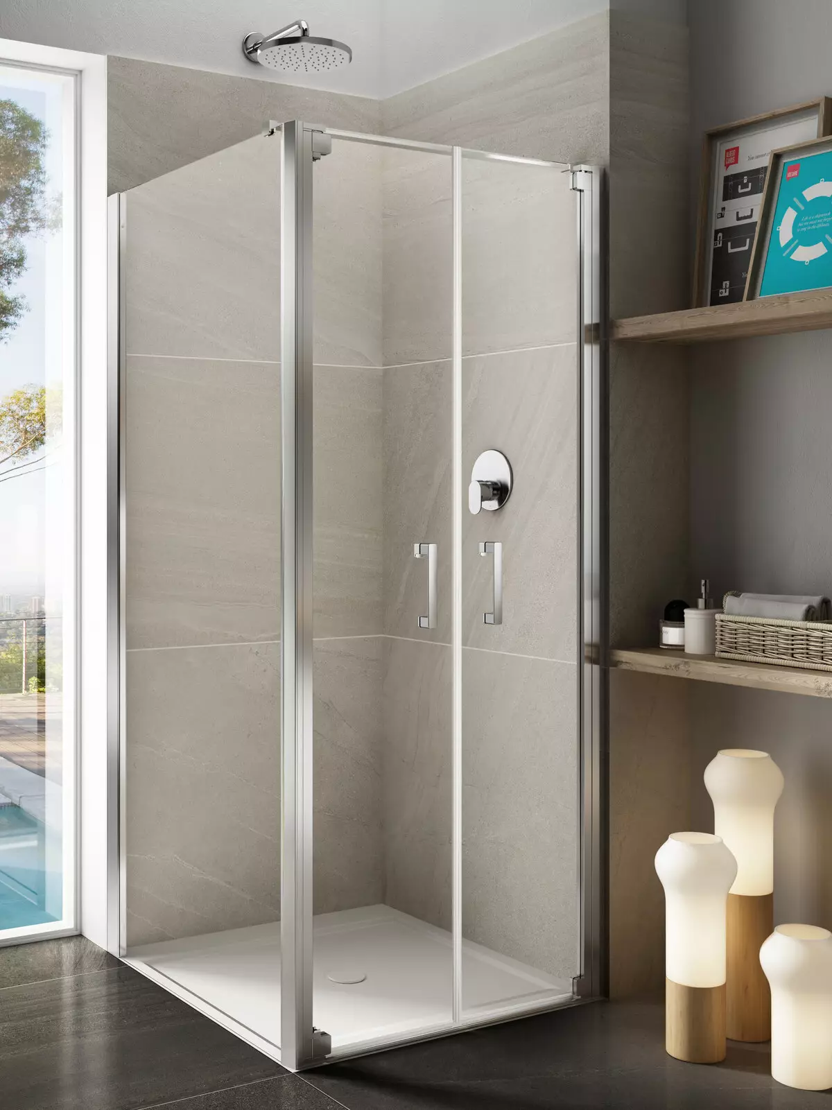 Shower Babia neSwing Door: Square Models 80x80, 90x90 uye 100X100 CM, rectangular uye Pentagonal Shower Baby neSwing Gonhi 10330_20