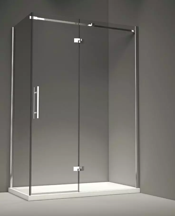 Cabine de duș cu ușa swing: modele pătrate 80x80, 90x90 și 100x100 cm, cabine de duș dreptunghiulare și pentagonale cu o ușă de leagăn 10330_23