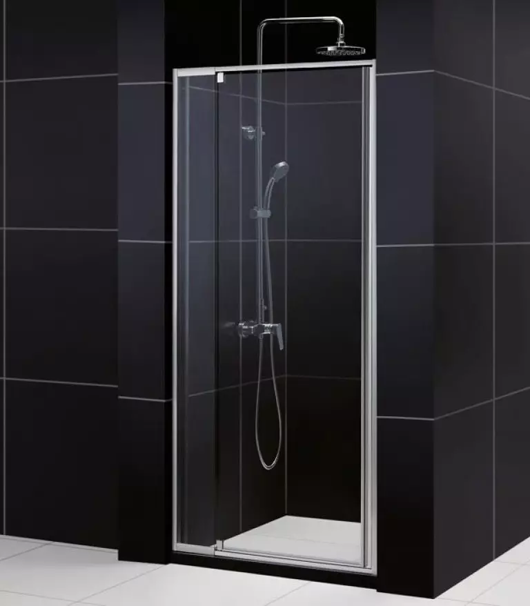 Cabine de duș cu ușa swing: modele pătrate 80x80, 90x90 și 100x100 cm, cabine de duș dreptunghiulare și pentagonale cu o ușă de leagăn 10330_27