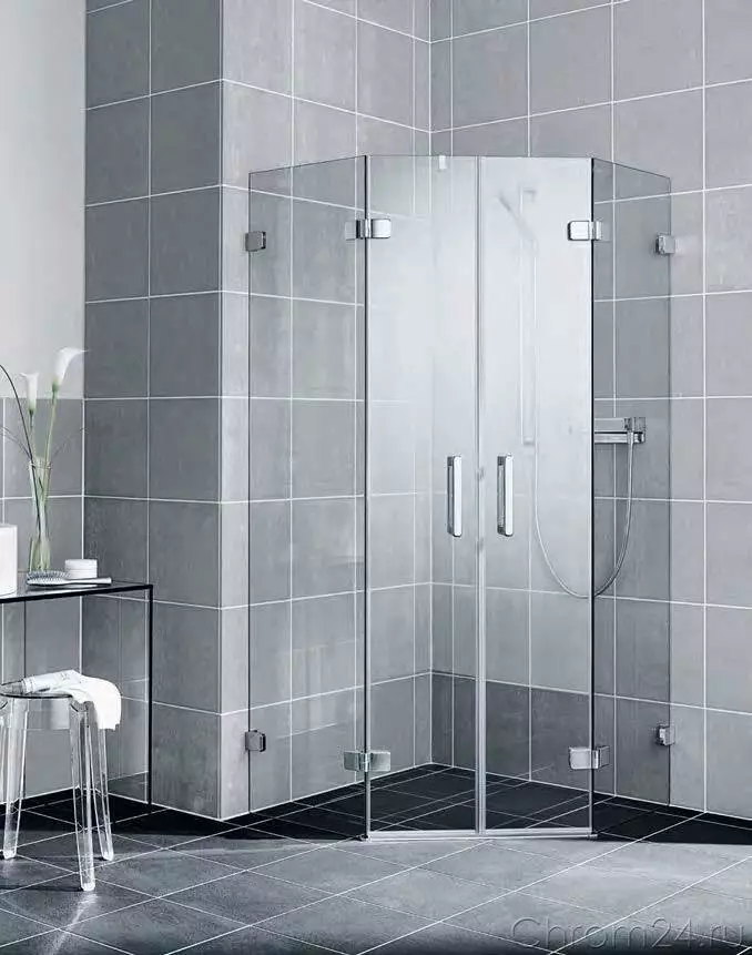 Cabine de duș cu ușa swing: modele pătrate 80x80, 90x90 și 100x100 cm, cabine de duș dreptunghiulare și pentagonale cu o ușă de leagăn 10330_30