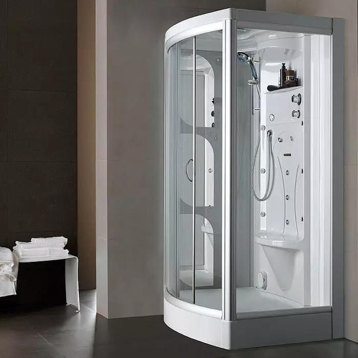 Cabine de duș cu ușa swing: modele pătrate 80x80, 90x90 și 100x100 cm, cabine de duș dreptunghiulare și pentagonale cu o ușă de leagăn 10330_39