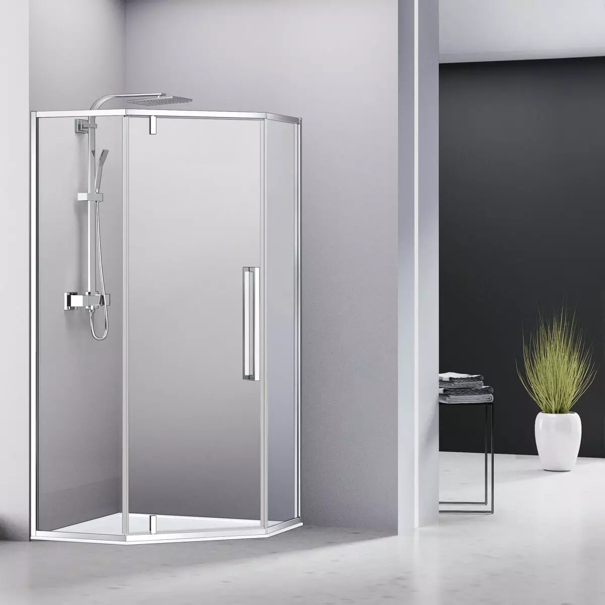 Shower Babia neSwing Door: Square Models 80x80, 90x90 uye 100X100 CM, rectangular uye Pentagonal Shower Baby neSwing Gonhi 10330_47