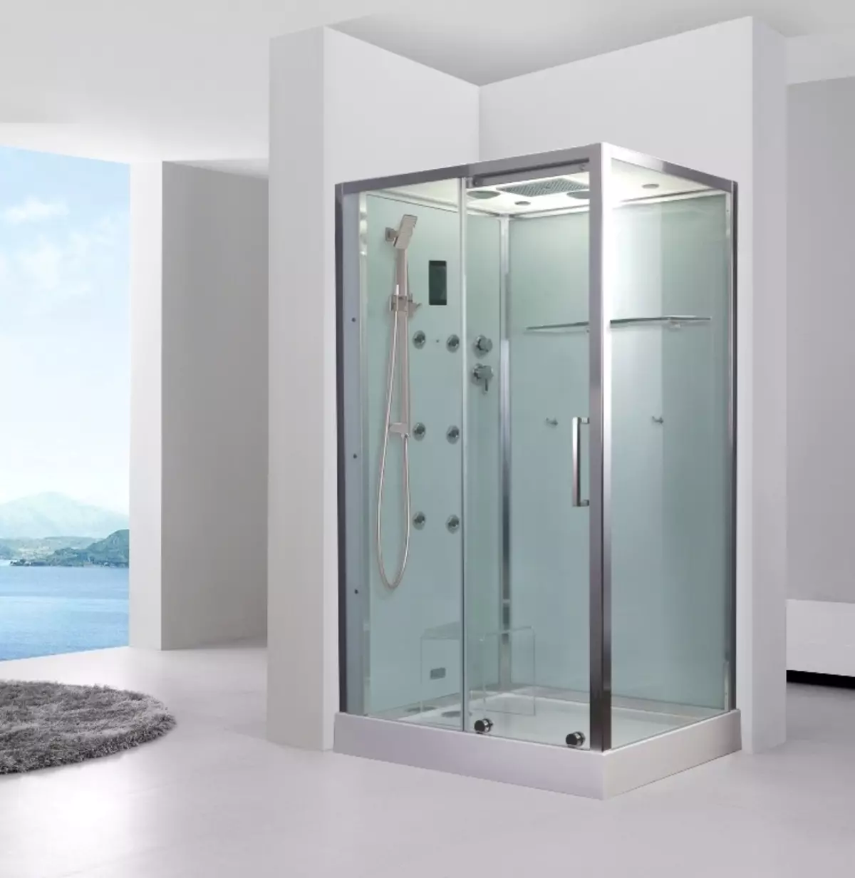 Cabañas de ducha de Alemaña: Características da cabina de ducha Produción alemá, revisión de modelos de clase Premium e outros 10332_12