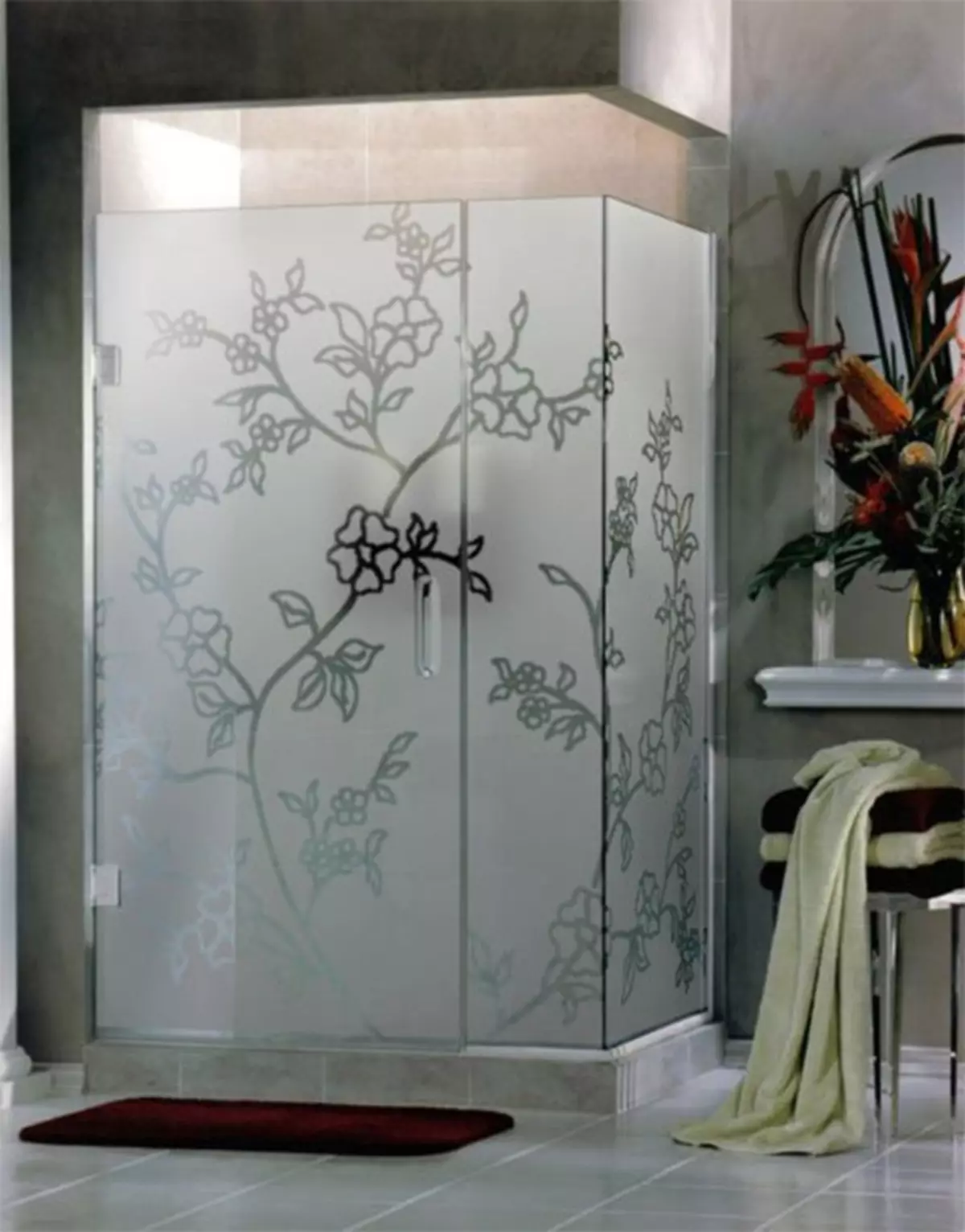玻璃淋浴舱（87张照片）：玻璃类型。带托盘，角度和方形90x90厘米的型号，玻璃墙，其他 10333_11