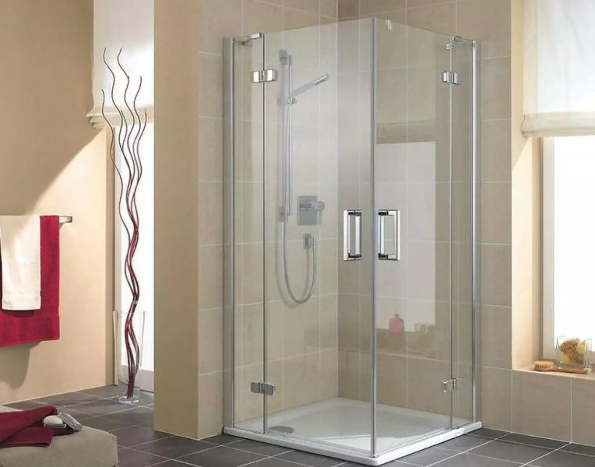 Sklenené sprchové kabíny (87 fotografií): Typy skla. Modely s paletou, uhlovým a štvorcovým 90x90 cm so sklenenými stenami, inými 10333_18