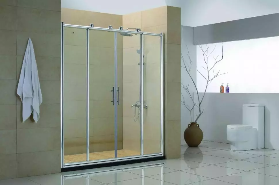 I-Glass Shower Cabins (izithombe ezingama-87): Izinhlobo ze-Glass. Amamodeli ane-pallet, angular kanye nesikwele 90x90 cm ngezindonga zengilazi, okunye 10333_19