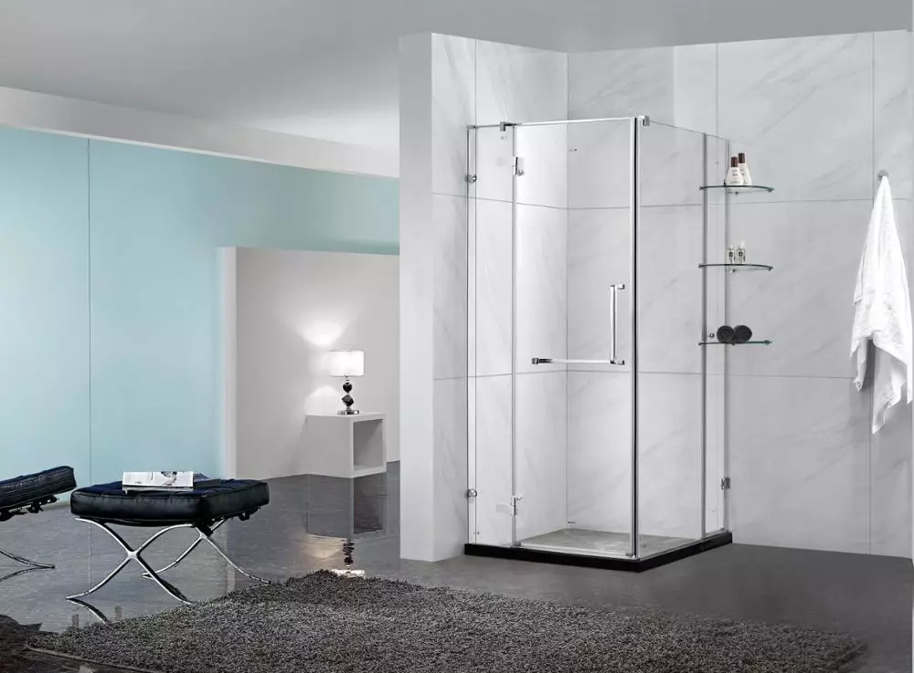 Cabines de dutxa de vidre (87 fotos): tipus de vidre. Models amb palets, angulars i quadrats de 90x90 cm amb parets de vidre, altres 10333_47
