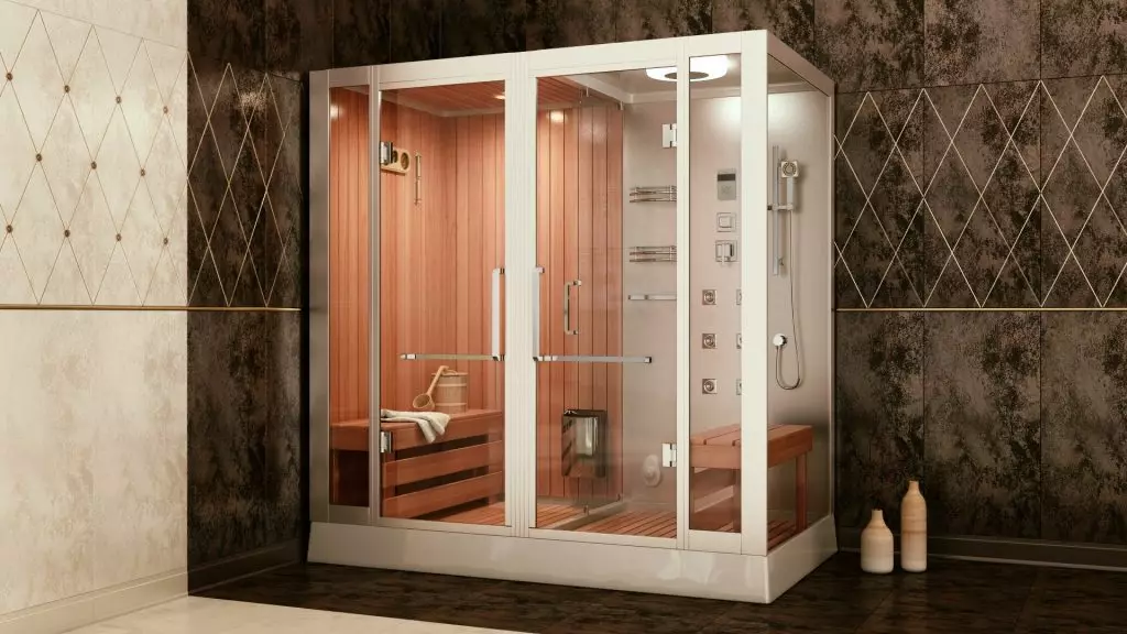 I-Glass Shower Cabins (izithombe ezingama-87): Izinhlobo ze-Glass. Amamodeli ane-pallet, angular kanye nesikwele 90x90 cm ngezindonga zengilazi, okunye 10333_5