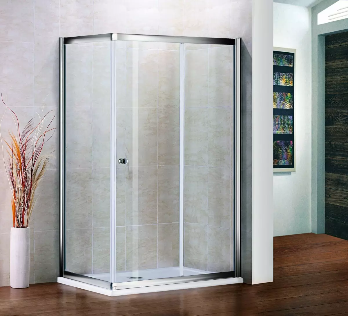 Glass shower cabins (87 Mga Litrato): Mga tipo sa salamin. Mga modelo nga adunay Pallet, angular ug square 90x90 cm nga adunay mga paril nga baso, lain 10333_55