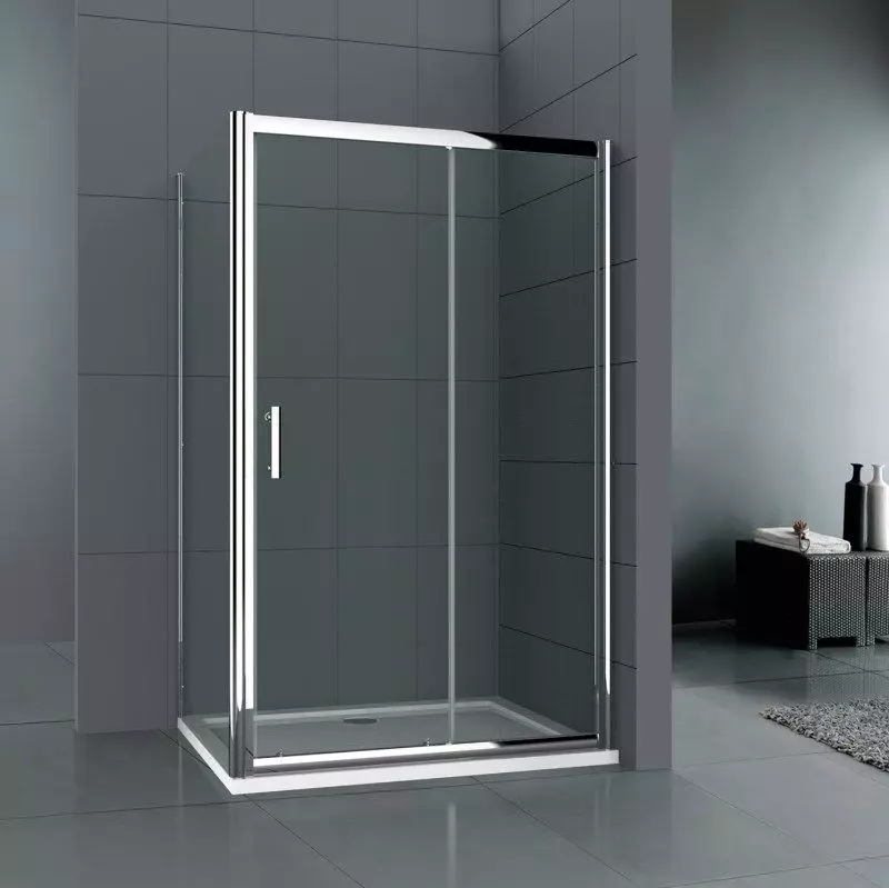 Cabines de douche en verre (87 photos): types de verre. Modèles avec palette, angulaires et carrés 90x90 cm avec des murs en verre, autres 10333_57