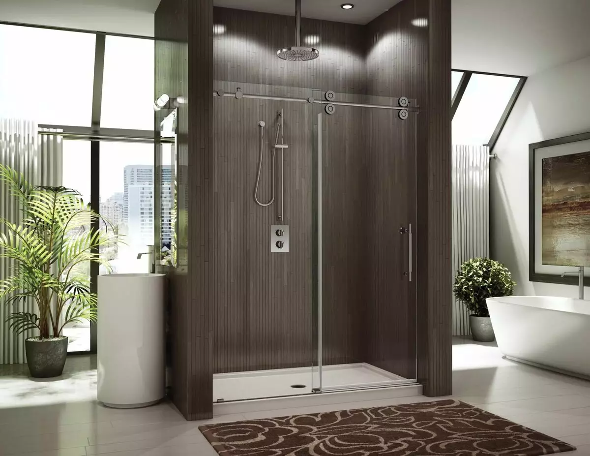 玻璃淋浴舱（87张照片）：玻璃类型。带托盘，角度和方形90x90厘米的型号，玻璃墙，其他 10333_70