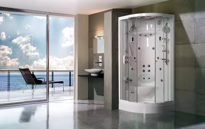 Glass shower cabins (87 Mga Litrato): Mga tipo sa salamin. Mga modelo nga adunay Pallet, angular ug square 90x90 cm nga adunay mga paril nga baso, lain 10333_75