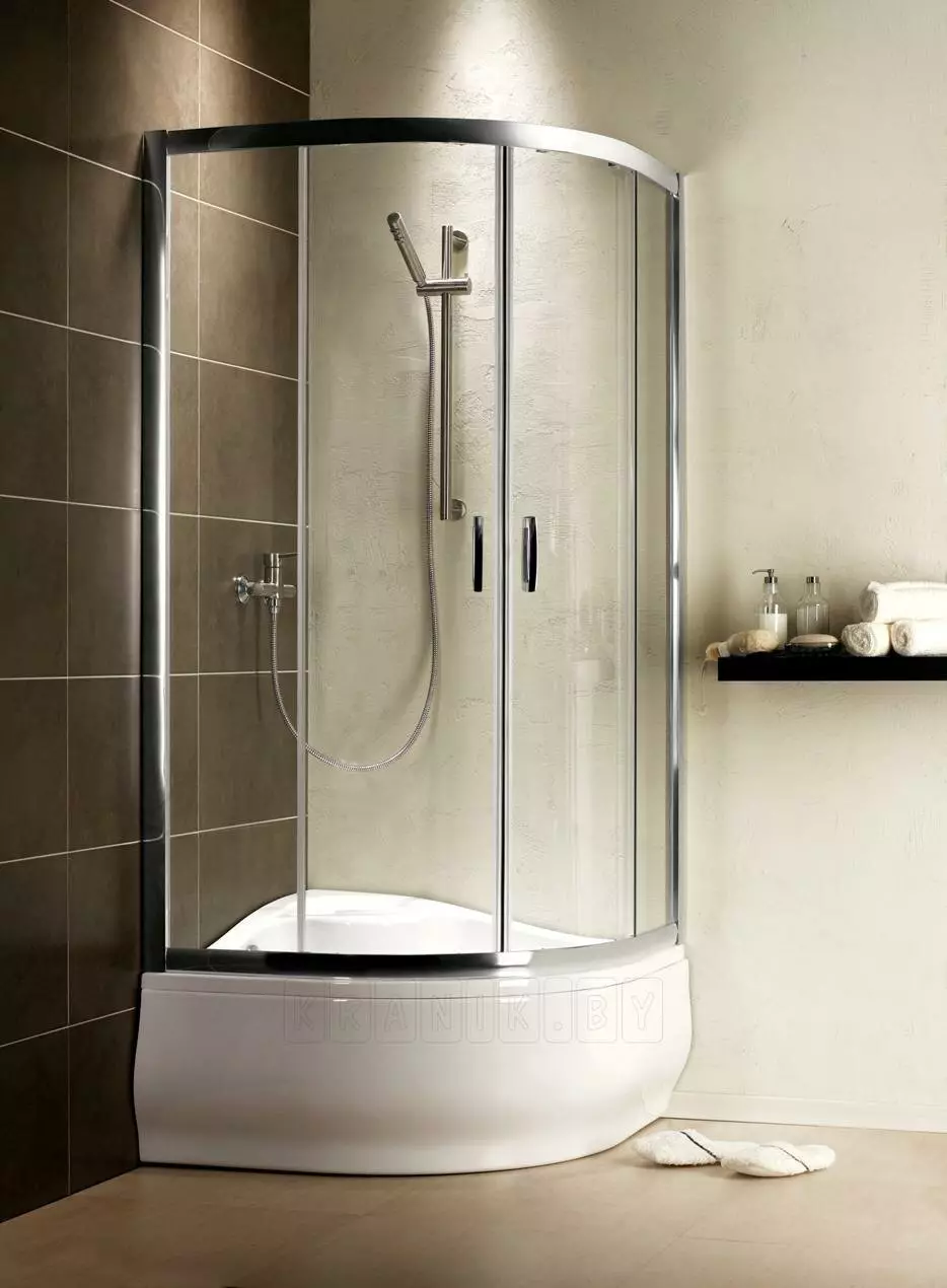 Üveg zuhanykabinok (87 fotó): Üvegtípusok. Modellek raklap, szögletes és négyzet 90x90 cm üvegfalakkal, más 10333_77