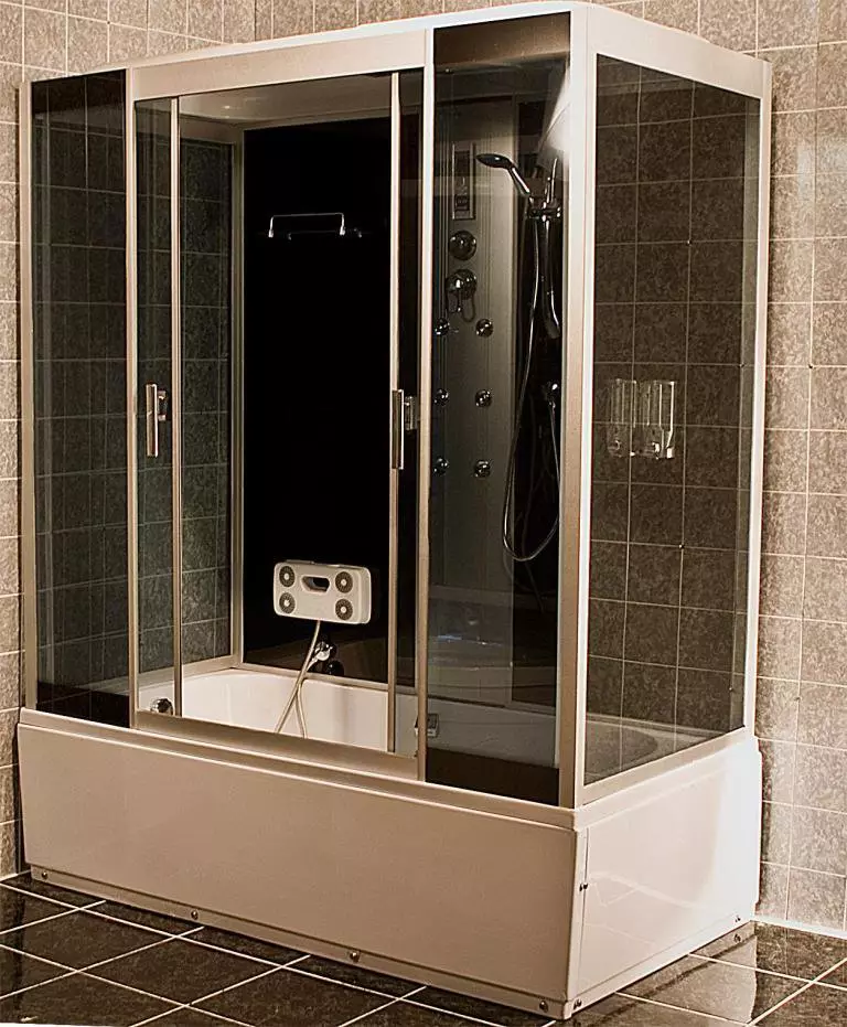 Glass shower cabins (87 mga larawan): Mga uri ng salamin. Mga modelo na may papag, angular at parisukat na 90x90 cm na may mga pader ng salamin, iba pa 10333_78