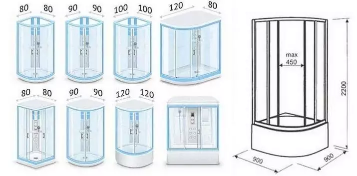 ガラスシャワーキャビン（87写真）：ガラスの種類。ガラスの壁が付いているパレット、角度と正方形の角のある90倍のモデル、その他 10333_83