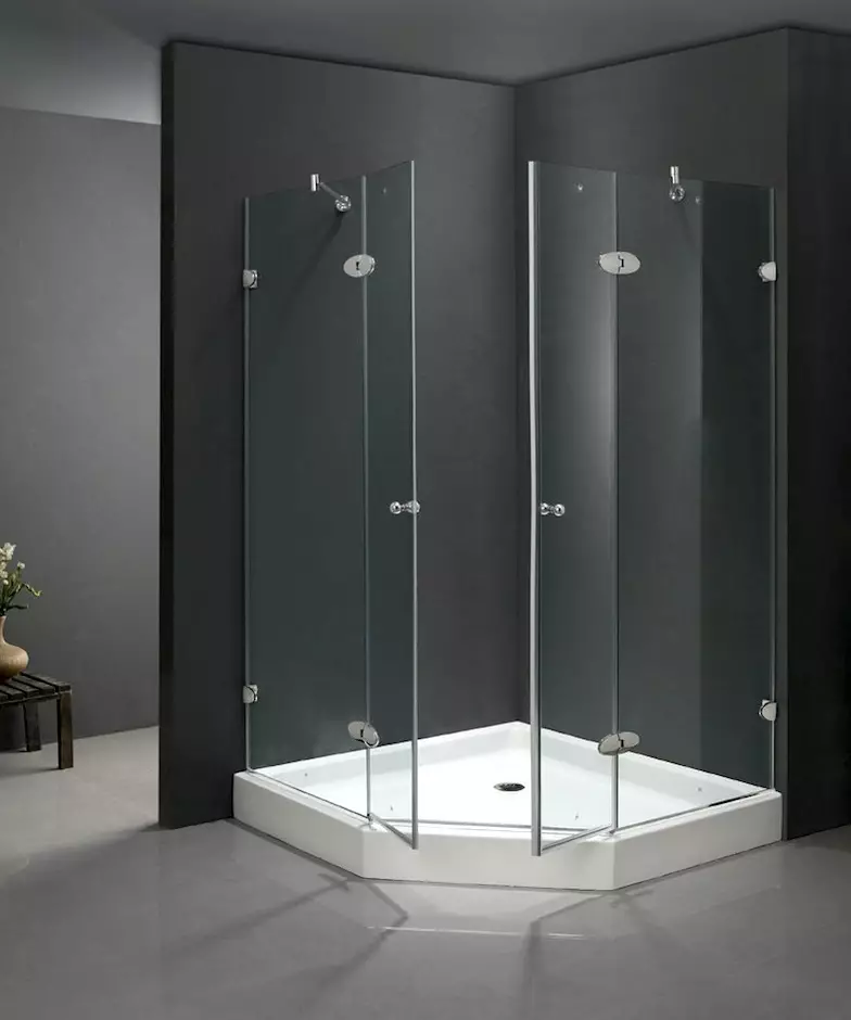 Cabinas abiertas de ducha: sin techo y paleta baja de 90x90 cm, modelos angulares, tamaños 100x100 y 120x80 cm, otros modelos para el baño 10334_13