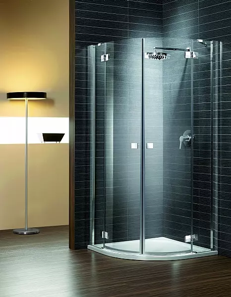 Cabinas abiertas de ducha: sin techo y paleta baja de 90x90 cm, modelos angulares, tamaños 100x100 y 120x80 cm, otros modelos para el baño 10334_31