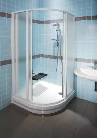 Cabinas abiertas de ducha: sin techo y paleta baja de 90x90 cm, modelos angulares, tamaños 100x100 y 120x80 cm, otros modelos para el baño 10334_41