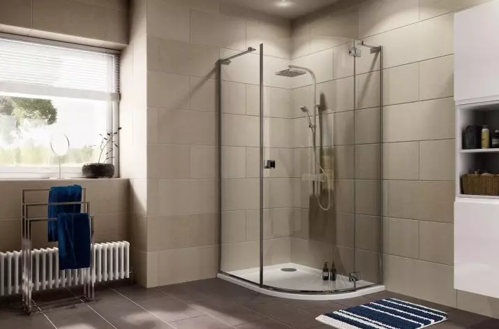 Cabinas abiertas de ducha: sin techo y paleta baja de 90x90 cm, modelos angulares, tamaños 100x100 y 120x80 cm, otros modelos para el baño 10334_51