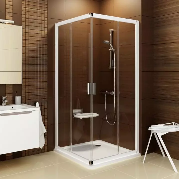 Cabinas abiertas de ducha: sin techo y paleta baja de 90x90 cm, modelos angulares, tamaños 100x100 y 120x80 cm, otros modelos para el baño 10334_54