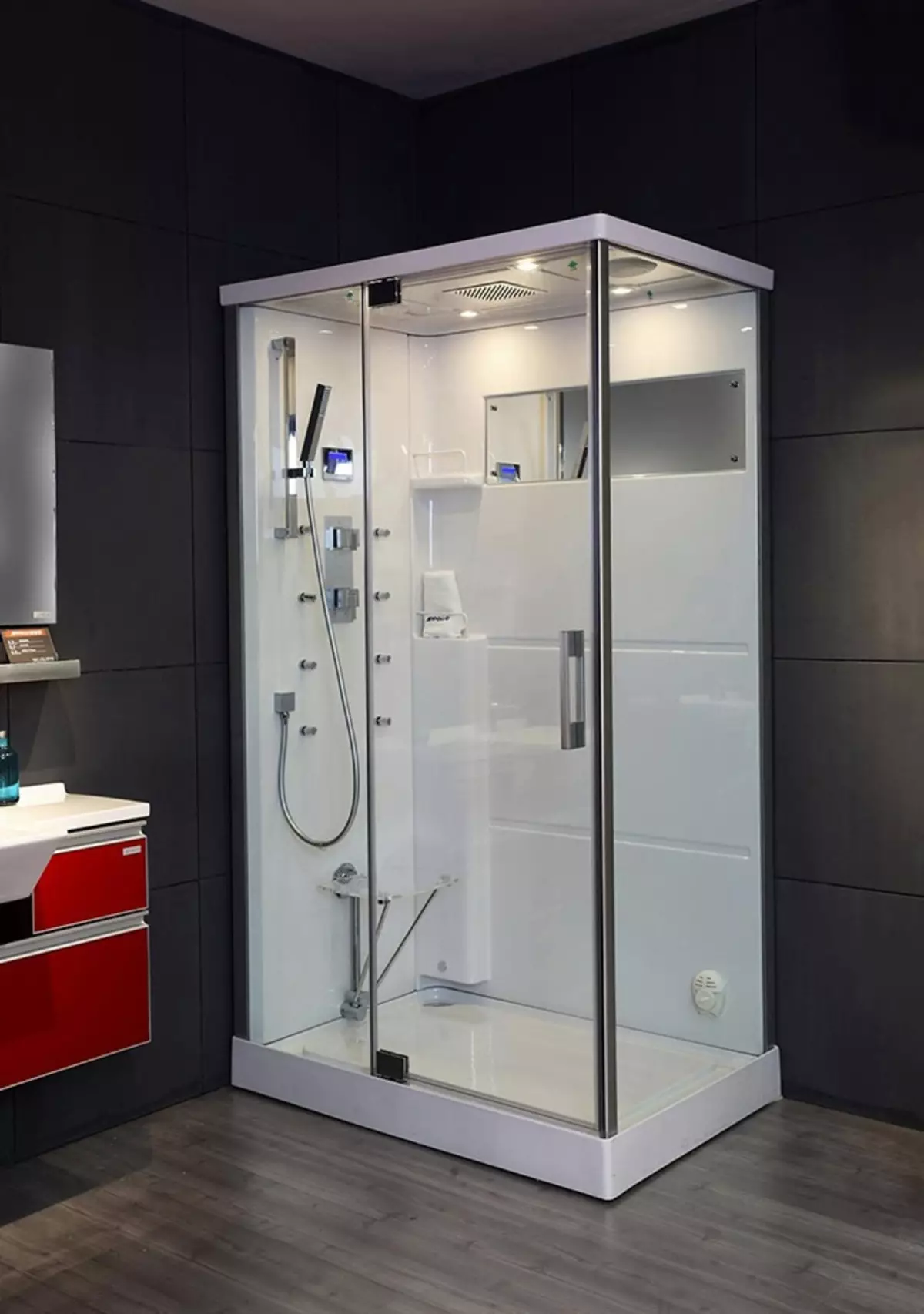 Kabin Shower Appollo: kabin lantai dengan bilik mandi dan model lain. Kelebihan dan kelemahan mereka. Bagaimana untuk memilih kabin? 10338_18
