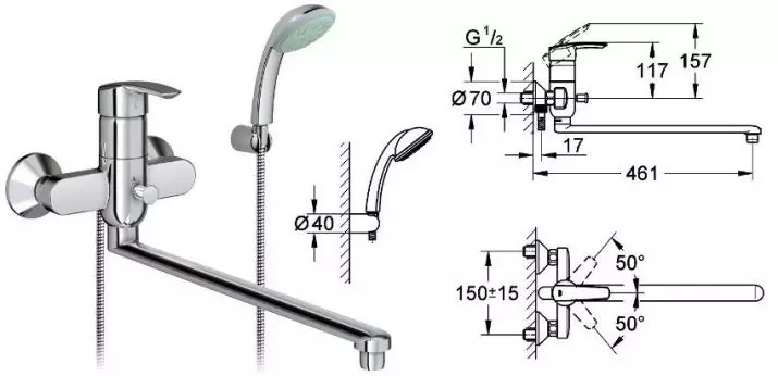 Misturadores de banho: Opções com chuveiro, bronze e latão, modelos termostáticos, Hansgrohe e outras marcas 10344_39