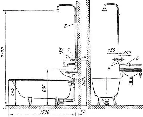 Kúpeľňa Mixera Výška: Štandard podlahy. Aká je výška dať mixér na stojan a visieť na stene? 10346_10