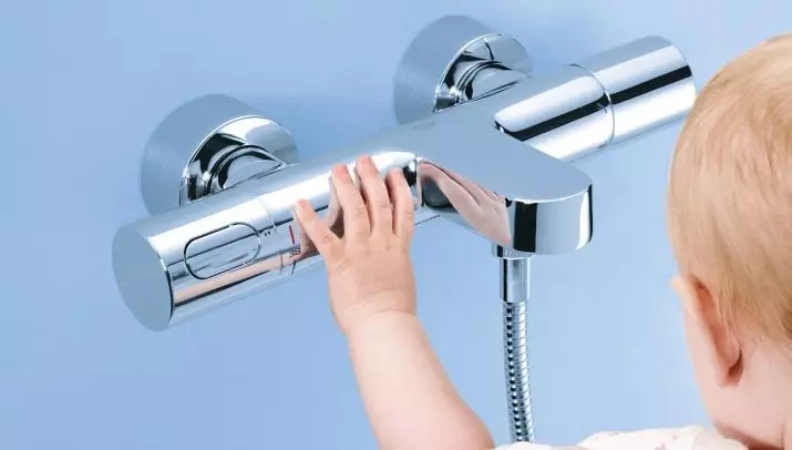 Banyo için termostatı olan karıştırıcılar: Termostatik modellerin derecelendirmesi, seçenekler mecbur, çift ve diğer modeller 10367_4