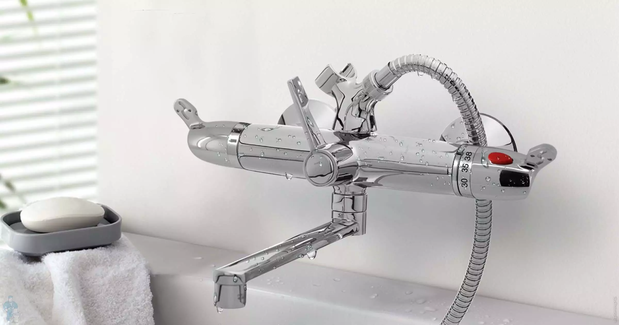 帶恆溫器的攪拌機用於浴室：恆溫模型的評級，選項是噴口，雙和其他型號 10367_5