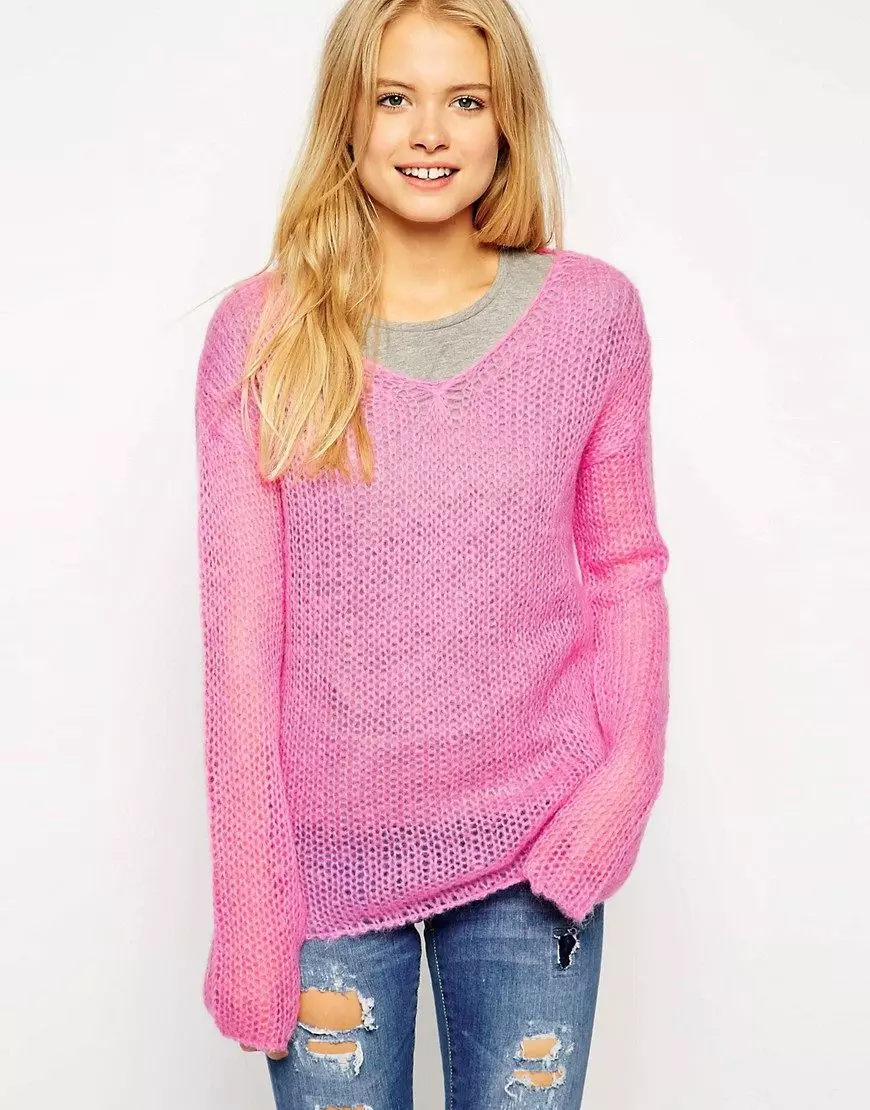 Sweater V-leher (37 foto): Apa sing arep dienggo 1036_10
