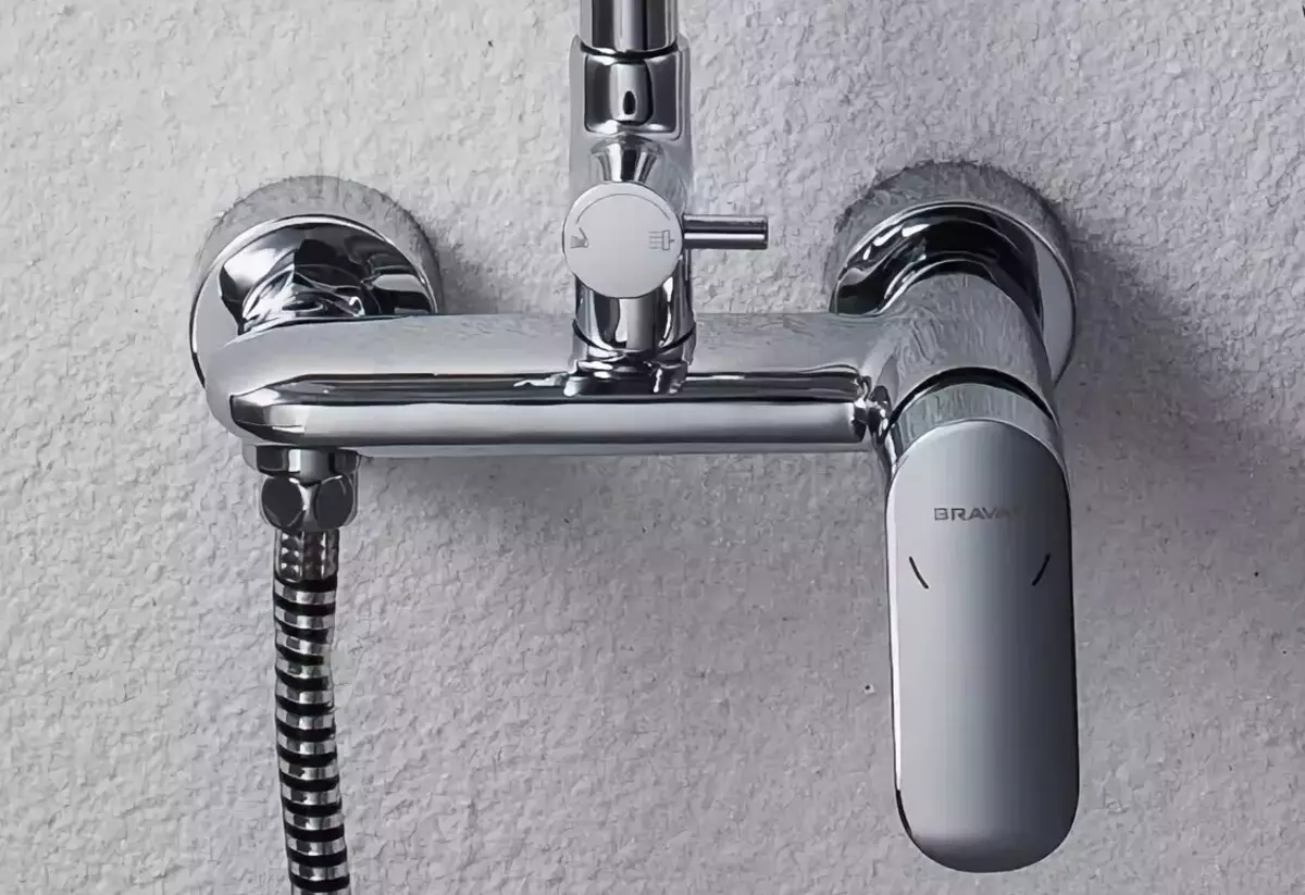 Duschställ med stavning: badsystem med toppdusch, panel med lång och svängd vridd, val av headset 10377_11