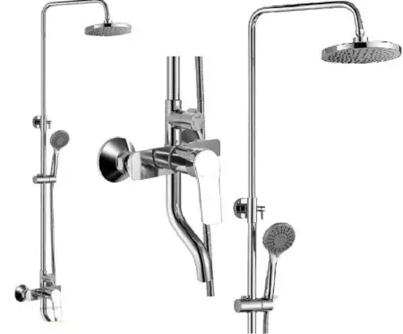 Yazım ile duş rafı: üst duşlu banyo sistemi, uzun ve döner bükülmüş panel, kulaklık seçimi 10377_16