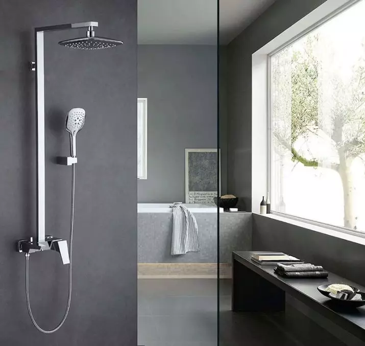 带拼写的淋浴架：浴室系统与顶部淋浴，面板长而旋转扭曲，耳机的选择 10377_2