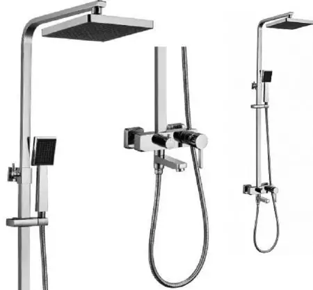 Yazım ile duş rafı: üst duşlu banyo sistemi, uzun ve döner bükülmüş panel, kulaklık seçimi 10377_24